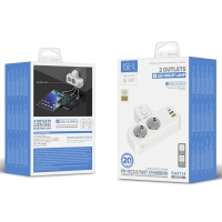 ISER SA0114 REGLETA MÚLTIPLE CON 2 ENCHUFES+INTERRUPTOR Y 3 PUERTOS USB-A*2+USB-C*1 BLANCO