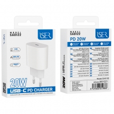 ISER SA0122 CARGADOR USB-C PD ABS+PC CON SAMRT CHIP 20W 3A BLANCO