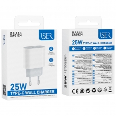 ISER SA0124 CARGADOR TYPE-C 25W CON PROTECCIÓN INTELIGENTE BLANCO