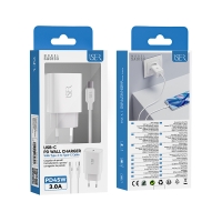 ISER SA0133 CARGADOR PD PUERTO USB-C CON CABLE TYPE-C TO TYPE-C 45W 3A BLANCO