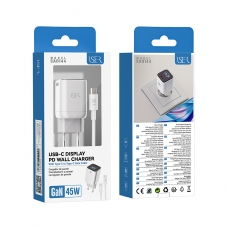 ISER SA0144 CARGADOR PD PUERTO TYPE-C GaN 45W BLANCO