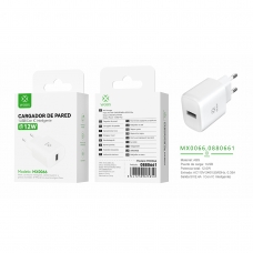 MX0066 EU Single USB Wall Cargador 5V/2.4A Sin Cable-Blanco