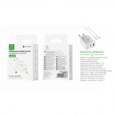 MX0095 EU QC+PD GaN Wall Cargador 65W Con C-C Cable-Blanco