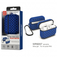 WOOX WR9057 FUNDA DE SILICONA ULTRAFINO CON AGUJEROS PARA AIR-PODS PRO AZUL+NEGRO