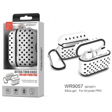 WOOX WR9057 FUNDA DE SILICONA ULTRAFINO CON AGUJEROS PARA AIR-PODS PRO BLANCO+NEGRO
