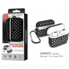 WOOX WR9057 FUNDA DE SILICONA ULTRAFINO CON AGUJEROS PARA AIR-PODS PRO NEGRO+BLANCO