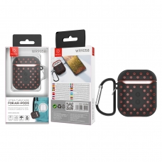 WOOX WR9058 FUNDA PARA AIRPODS DISEÑO AGUJEROS NEGRO+ROJO