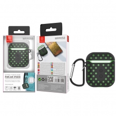 WOOX WR9058 FUNDA PARA AIRPODS DISEÑO AGUJEROS NEGRO+VERDE