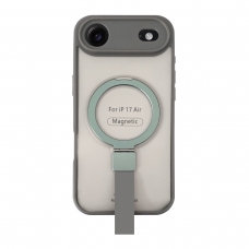 FUNDA MAGNÉTICA DE TACTO SUAVE CON SOPORTE DE ANILLO PARA IPHONE 17 AIR GRIS