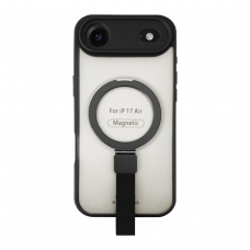 FUNDA MAGNÉTICA DE TACTO SUAVE CON SOPORTE DE ANILLO PARA IPHONE 17 AIR NEGRA