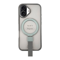 FUNDA MAGNÉTICA DE TACTO SUAVE CON SOPORTE DE ANILLO PARA IPHONE 17 GRIS