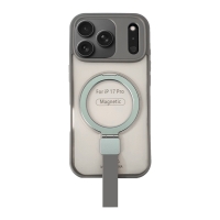 FUNDA MAGNÉTICA DE TACTO SUAVE CON SOPORTE DE ANILLO PARA IPHONE 17 PRO GRIS