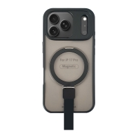 FUNDA MAGNÉTICA DE TACTO SUAVE CON SOPORTE DE ANILLO PARA IPHONE 17 PRO NEGRA