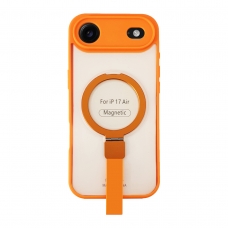 FUNDA MAGNÉTICA DE TACTO SUAVE CON SOPORTE DE ANILLO PARA IPHONE 17 AIR NARANJA