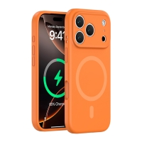 WOOX MX0320 FUNDA PREMIUM MAGNÉTICA DE SILICONA LÍQUIDA PARA IPHONE 17 AIR NARANJA