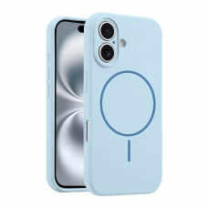 WOOX MX0381 FUNDA MAGNÉTICA DE SILICONA MICROPERFORADA PARA IPHONE 13 AZUL CIELO