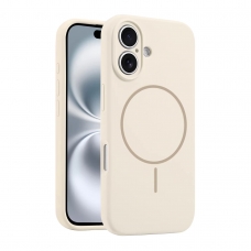 WOOX MX0381 FUNDA MAGNÉTICA DE SILICONA MICROPERFORADA PARA IPHONE 13 BLANCA