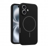 WOOX MX0385 FUNDA MAGNÉTICA DE SILICONA MICROPERFORADA PARA IPHONE 14 NEGRA