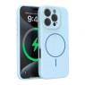 WOOX MX0398 FUNDA MAGNÉTICA DE SILICONA MICROPERFORADA PARA IPHONE 17 PRO AZUL CIELO