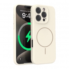 WOOX MX0394 FUNDA MAGNÉTICA DE SILICONA MICROPERFORADA PARA IPHONE 16 PRO BLANCA