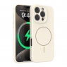 WOOX MX0395 FUNDA MAGNÉTICA DE SILICONA MICROPERFORADA PARA IPHONE 16 PLUS BLANCA