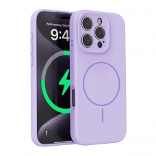 WOOX MX0394 FUNDA MAGNÉTICA DE SILICONA MICROPERFORADA PARA IPHONE 16 PRO MORADA