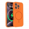 WOOX MX0395 FUNDA MAGNÉTICA DE SILICONA MICROPERFORADA PARA IPHONE 16 PLUS NARANJA