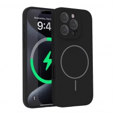 WOOX MX0394 FUNDA MAGNÉTICA DE SILICONA MICROPERFORADA PARA IPHONE 16 PRO NEGRA
