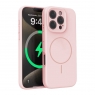 WOOX MX0394 FUNDA MAGNÉTICA DE SILICONA MICROPERFORADA PARA IPHONE 16 PRO ROSA