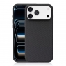 MX0492 FUNDA NEGRA MAGSAFE DE TELA CALIDAD PREMIUM ANTI SHOCK TACTO CÓMODO PARA IPHONE 17