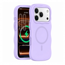 MX0535 FUNDA MORADA MAGNÉTICA ONDULADA DE SILICONA PARA IPHONE 18 PRO
