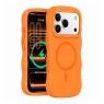 MX0535 FUNDA NARANJA MAGNÉTICA ONDULADA DE SILICONA PARA IPHONE 18 PRO