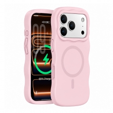 MX0535 FUNDA ROSA MAGNÉTICA ONDULADA DE SILICONA PARA IPHONE 18 PRO