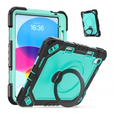 MX0460 FUNDA NEGRA+VERDE MENTA ANTIGOLES CALIDAD PREMIUM CON SOPORTE GIRATORIO 360°PARA IPAD 10TH 2022 10.9"/IPAD 11 2025
