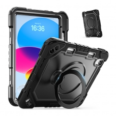 MX0460 FUNDA NEGRA ANTIGOLES CALIDAD PREMIUM CON SOPORTE GIRATORIO 360°PARA IPAD 10TH 2022 10.9"/IPAD 11 2025