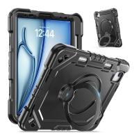 MX0461 FUNDA NEGRA ANTIGOLES CALIDAD PREMIUM CON SOPORTE GIRATORIO 360°PARA IPAD AIR 11 2026/2025/2024/PRO 11 2018/2020/2021/2022/AIR 4/5 10.9