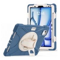 MX0463 FUNDA AZUL ACIANO ANTIGOLPES 3 EN 1 CON SOPORTE GIRATORIO 360ºY CORREA DE MANO AJUSTABLE PARA IPAD AIR 11 2026/2025/2024/PRO 11 2018/2020/2021/2022/AIR 4/5 10.9