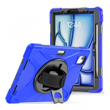 MX0463 FUNDA AZUL ANTIGOLPES 3 EN 1 CON SOPORTE GIRATORIO 360ºY CORREA DE MANO AJUSTABLE PARA IPAD AIR 11 2026/2025/2024/PRO 11 2018/2020/2021/2022/AIR 4/5 10.9