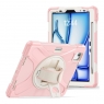 MX0463 FUNDA ROSA ANTIGOLPES 3 EN 1 CON SOPORTE GIRATORIO 360ºY CORREA DE MANO AJUSTABLE PARA IPAD AIR 11 2026/2025/2024/PRO 11 2018/2020/2021/2022/AIR 4/5 10.9