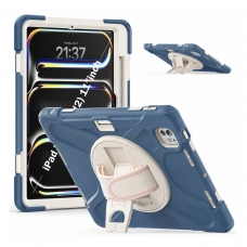 MX0464 FUNDA AZUL ACIANO ANTIGOLPES 3 EN 1 CON SOPORTE GIRATORIO 360ºY CORREA DE MANO AJUSTABLE PARA IPAD PRO 11 2024/2025