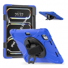 MX0464 FUNDA AZUL ANTIGOLPES 3 EN 1 CON SOPORTE GIRATORIO 360ºY CORREA DE MANO AJUSTABLE PARA IPAD PRO 11 2024/2025