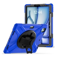 MX0465 FUNDA AZUL ANTIGOLPES 3 EN 1 CON SOPORTE GIRATORIO 360ºY CORREA DE MANO AJUSTABLE PARA IPAD AIR 13 2026/2025/2024/PRO 12.9 2018/2020/2021/2022