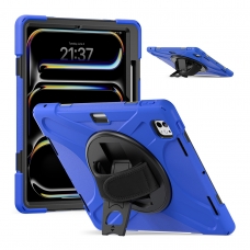 MX0466 FUNDA AZUL ANTIGOLPES 3 EN 1 CON SOPORTE GIRATORIO 360ºY CORREA DE MANO AJUSTABLE IPAD PRO 13 2024/2025