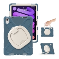 MX0467 FUNDA AZUL ACIANO ANTIGOLPES 3 EN 1 CON SOPORTE GIRATORIO 360º PARA IPAD 10TH 2022 10.9"/IPAD 11 2025