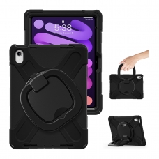 MX0467 FUNDA NEGRA ANTIGOLPES 3 EN 1 CON SOPORTE GIRATORIO 360º PARA IPAD 10TH 2022 10.9"/IPAD 11 2025