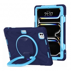 MX0469 FUNDA AZUL MARINO ANTIGOLPES 3 EN 1 CON SOPORTE GIRATORIO 360º PARA IPAD PRO 11 2024/2025