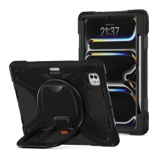 MX0469 FUNDA NEGRA ANTIGOLPES 3 EN 1 CON SOPORTE GIRATORIO 360º PARA IPAD PRO 11 2024/2025