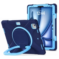 MX0470 FUNDA AZUL MARINO ANTIGOLPES 3 EN 1 CON SOPORTE GIRATORIO 360º PARA IPAD AIR 13 2026/2025/2024/PRO 12.9 2018/2020/2021/2022