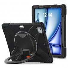 MX0470 FUNDA NEGRA ANTIGOLPES 3 EN 1 CON SOPORTE GIRATORIO 360º PARA IPAD AIR 13 2026/2025/2024/PRO 12.9 2018/2020/2021/2022