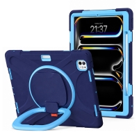 MX0471 FUNDA AZUL MARINO ANTIGOLPES 3 EN 1 CON SOPORTE GIRATORIO 360º PARA IPAD PRO 13 2024/2025